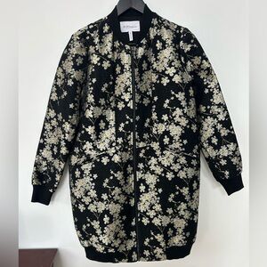 ✨ BCBGMAXAZRIA Metallic Cherry Blossom Bomber Jacket | Size Small
